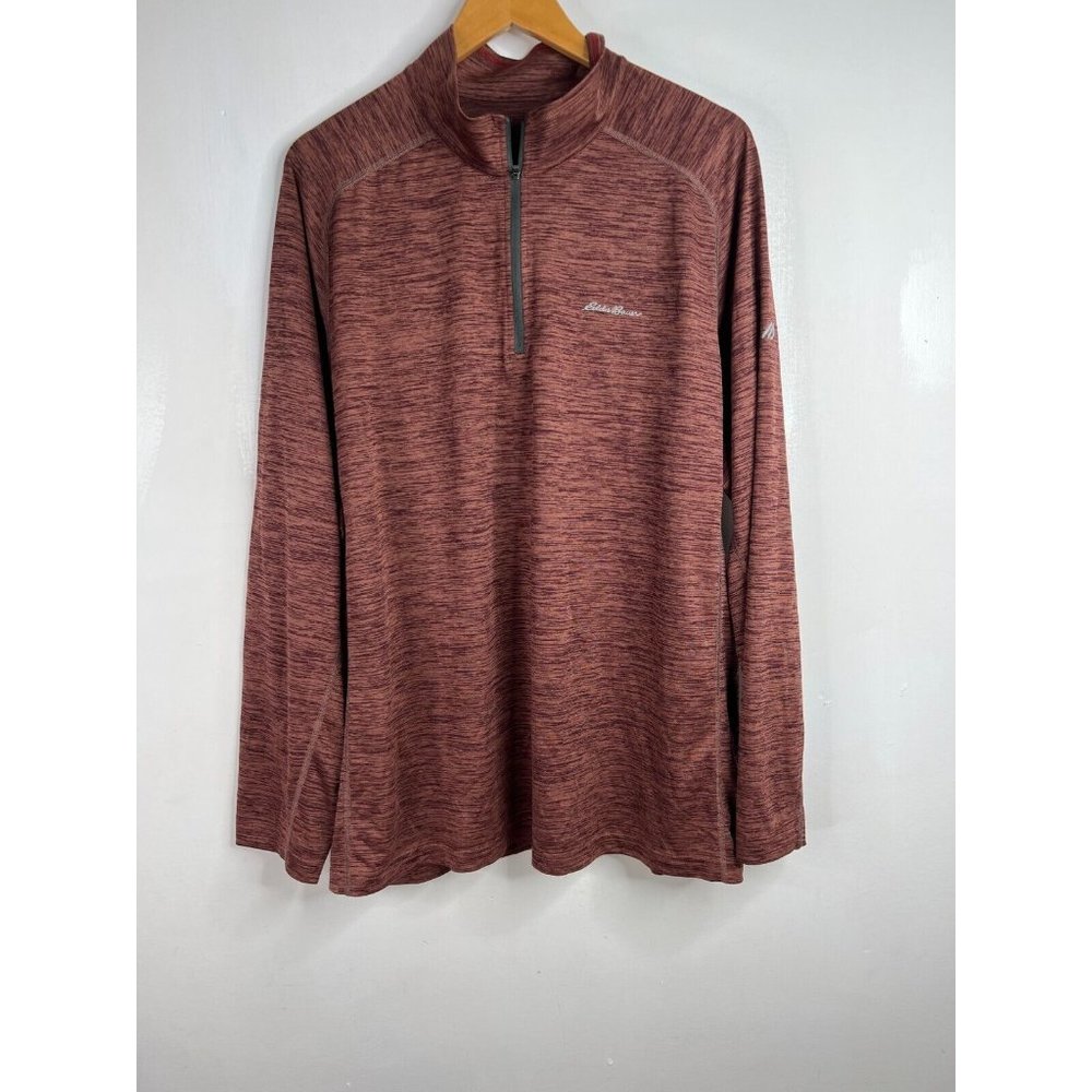 Eddie Bauer 1/4 Zip Performance Mens 2XL Maroon  Free Dry Pullover Shirt